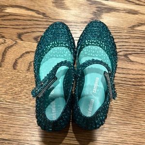 Mini Melissa Campana size 11 and size 12 EUC green maryjanes